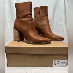 Steve Madden Calabria Ankle Bootie Women 7.5 brown Leather Boots